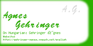 agnes gehringer business card